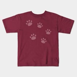 Paw of Hearts pattern Kids T-Shirt